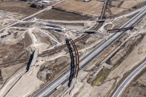 aerial view of 407 East construction