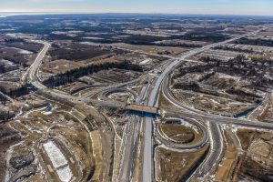 Aerial view of 407 East intersection