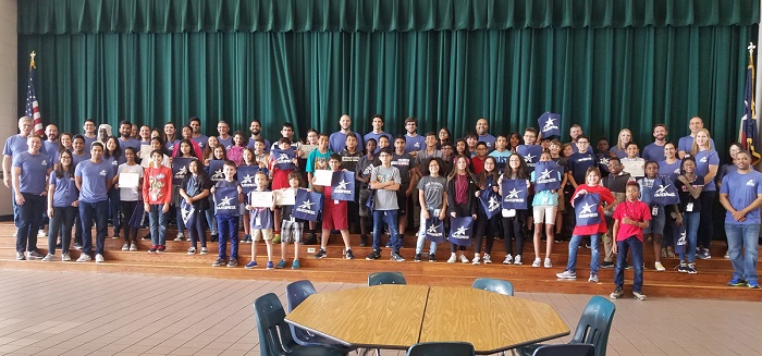 volunteers and students camp LBJ Express