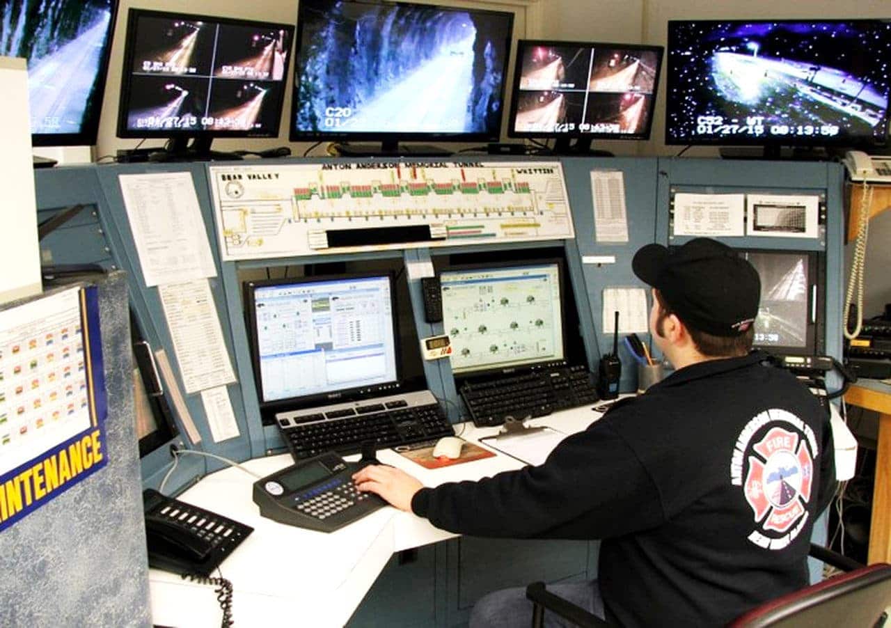 Photo of a back controller surrounded by monitors